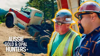 Rookie Miner's Rock Truck Does An Accidental Wheelie | Gold Rush: Mine Rescue with Freddy & Juan