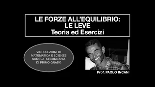 Le forze all'equilibrio: le leve - Teoria ed esercizi