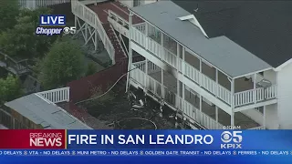 SAN LEANDRO FIRE:  Firefighters battle apartment building fire in San Leandro