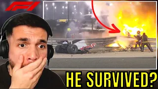 NON MOTORSPORT FAN Reacts To Grosjean's Insane Fireball Crash | Formula 1: Drive To Survive