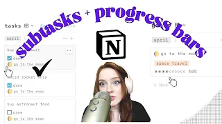 how to create a notion progress bar (+ subtasks!)