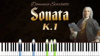 Sonata in D minor, K.1 - Domenico Scarlatti | Piano Tutorial | Synthesia | How to play