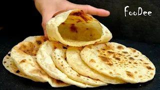 Take water, flour and 1 more ingredient (no yeast). Pita bread recipe!