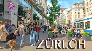 SWITZERLAND ZURICH ✨ Walk along Luxury BAHNHOFSTRASSE to Main Station 4K