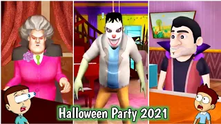 Scary Teacher Halloween vs Scary Stranger Halloween vs Scary Robber Halloween | Shiva and Kanzo Game