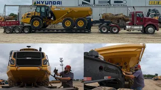 Hauling a NEW off-road dump truck, BELL B30E.