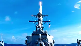 Missile Launch Slow Motion (Training Exercise To Test Ability To Defend An Aerial Attack)