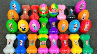 On The Beach : Looking Pinkfong, Cocomelon Rainbow Dinosaur Eggs with CLAY ! Satisfying ASMR Videos