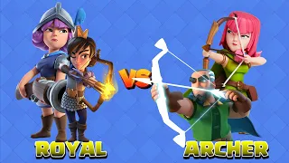 PRINCESS+ MUSKERTEER VS MAGIC ARCHER+ ARCHER | Clash Royale | Royale OVS