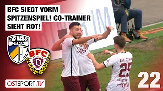 Sieg vorm Spitzenspiel! BFC-Co-Trainer sieht ROT! CZ Jena - BFC Dynamo | Regionalliga Nordost