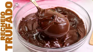 RECHEIO DE CHOCOLATE TRUFADO SUPER CREMOSO E ESTRUTURADO! | Perfeito para bolos, doces e potes!