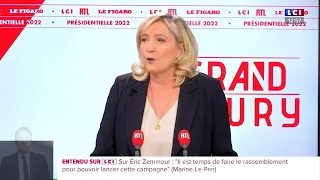 MARINE LE PEN SUR E. ZEMMOUR : "Il est temps de faire le rassemblement"