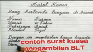 CONTOH SURAT KUASA,CARA BUAT SURAT KUASA