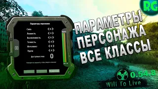 ПАРАМЕТРЫ ПЕРСОНАЖА - ВСЕ КЛАССЫ - Will To Live Online