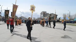 Крестный ход на Пасху к 12.30 пришел на Праздничную площадку в Бердске