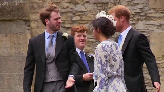 Duke and Duchess of Sussex attending his cousin's wedding