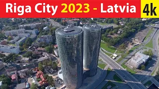 Riga City , Latvia 4K By Drone 2023