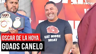 “EAT MORE MEAT!” Oscar De La Hoya PROVOKES Canelo At The Weigh In