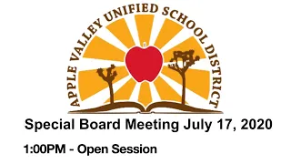 AVUSD Special Board Meeting July 17, 2020