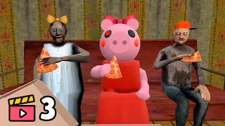 Granny vs Piggy vs Grandpa - funny horror school animation (Compilation #3)