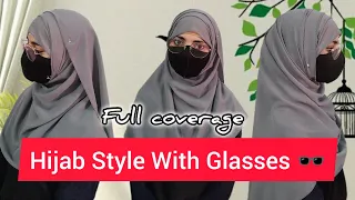 How To Style Hijab With Glasses  |Flowy Hijab Style | Trending Hijab Tutorial 🧕🕶️📌