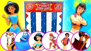 Disney Aladdin Disk Drop Game! W/ Princess Jasmine, Genie & Jafar