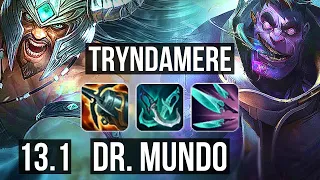 TRYNDAMERE vs DR. MUNDO (TOP) | 69% winrate, 8 solo kills, 10/1/0 | EUW Grandmaster | 13.1