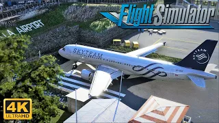 (4K) Microsoft Flight Simualtor 2020 - A320 - EXTREMELY SHORT DANGEROUS AIRPORT Landing - ULTRA