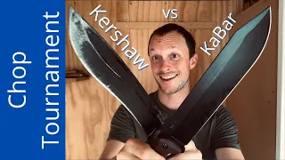 KaBar Becker BK9 vs Kershaw Camp 10 Knife | The Great Chop Tournament