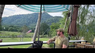 Camp Site In Thailand Proudly Hangs The American Flag - Spectacular Views ￼