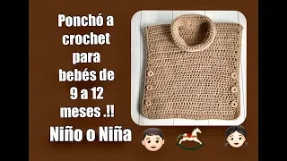 TUTORIAL ( PONCHO PARA BEBES DE 9 A 12 MESES). Tejiendo Con Erica