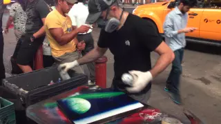 Spray Paint Street Art - Times Square, New York City