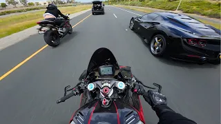 Panigale V4R Meets Fast Ferrari F8!