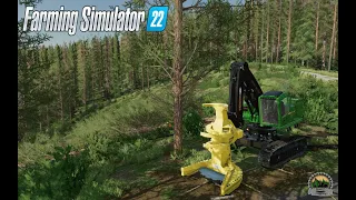 FS22🌲Nordgrad🌲Logging🌲JOHN DEERE 959M FELLER BUNCHER🌲Felling forests in mountainous areas of the map