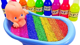 Satisfying Video l Mixing All Store Bought Slime Smoothie into Bathtub Baby ASMR #131 Bon Bon