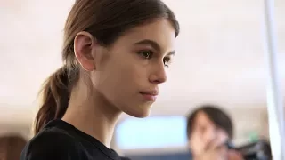 TEASER: Model Kaia Gerber backstage at Burberry S/S '18