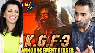KGF CHAPTER 3 ANNOUNCEMENT TEASER REACTION!! | 1 Year For KGF Chapter 2 | Yash | Prashanth Neel