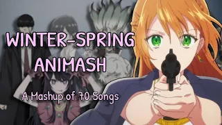 Winter-spring 2023 Animash || A Mashup of 70 Anime Songs