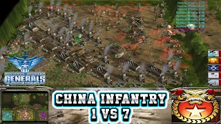 Command & Conquer Generals Zero Hour - China Infantry General 1 vs 7 HARD Generals P32 (1080p 60fps)