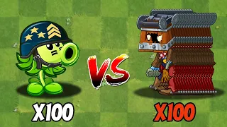 PVZ 2 Challenge - 100 Plants Max Level Vs 100 Zombies Level 3 - Who Will Win?