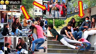 Running into poles (Part 3) 😅While staring At Girls🥰 || Epic Reaction || Prank in India