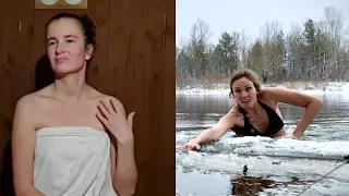 We harden ourselves in the icy river and steam in the bath! Everyday life of fox girls.