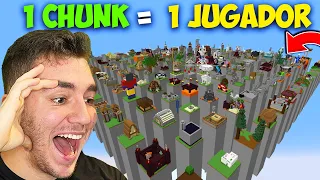 DÍ 1 CHUNK a CADA JUGADOR para que CONSTRUYESEN en MINECRAFT 😊