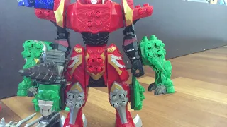 Dino Fury Megazord Warrior Claw formation/Kishiryuoh Five Knights green custom combination.