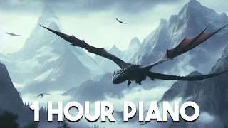 [1 Hour] How to Train Your Dragon (Calm Piano + Rain ASMR) | Study, Work, Ambience...