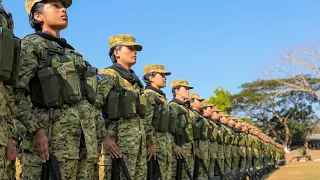 Mujeres Militares Irán A La Guerra Contra Pandillas | Marcha De Soldados Salvadoreños