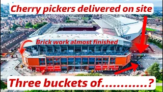 Cherry pickers on site at Liverpool F.C’s Anfield Road Expansion