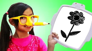 Emma juega el reto de Pencil Nose | Divertido video de juguetes para niños