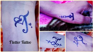 Different types of T letter Tattoo on hand