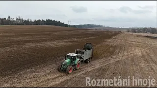 Rozmetání hnoje a orba s john deere 6215R john deere 7270R a Fendt 828 vario